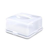 Whitefurze Square Cake Box, Plastic, White, 30 x 15 x 30 cm