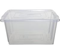 Whitefurze Stack & Store Small Storage Box 14 Litres Without Lid, Transparent
