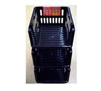 Whitefurze Stacking Basket Set of 3, Black, 18 cm