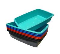 Whitefurze Strong Plastic Large Cat Litter Tray Box (Red)