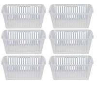 Whitefurze Transparent plastic baskets, 25 cm, Set of 6.
