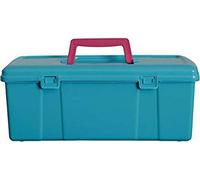 Whitefurze Utility Box with Pink Handle, Aqua, 5 Litre