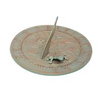 Whitehall Frog Sundial, Aluminum, Copper Verdi, 12x12