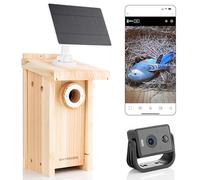 WHITEHORSE Bird House With Camera - Wireless and Solar Powered - Take Photos and Videos From Your Phone (Free App) - Get a Notification When a Bird Is Detected - 32GB Memory Card Included