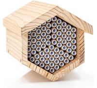 WHITEHORSE Premium Cedar Bee House - 15 cm Long Replaceable Tubes - Perfect for