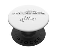 Whitehorse Yukon Skyline Travel Souvenirs Black Cityscape PopSockets Adhesive PopGrip