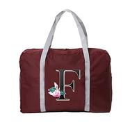 Whitemarble Letter Printed Cabin Bag 45x36x20 for Easyjet Airlines Underseat Travel Bag Holdall Bag Carry on Hand Luggage Weekend Bag Packable Travel Duffel Bag,Sports Fitness Luggage (whitemarbleF)