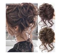 ,WhiteNatural Look Hair Pieces & Extensions, Invisible Fluffy Bun Wig - Synthetic Hair Wrap with Long Ends, Easy Styling for Women,Human Hair Clip-In Ponytail Extensions (White