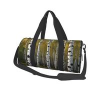 whiteness of birch trees Canvas travel bag, large capacity, can be carried on the shoulder