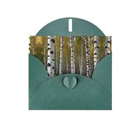 whiteness of birch trees Dark Green Patterns greeting card 6x4 inches with envelope, covering birthdays, weddings and other occasions