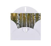 whiteness of birch trees White Patterns greeting card 6x4 inches with envelope, covering birthdays, weddings and other occasions