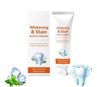 Whitening Toothpaste, Gentle Stain Remover Toothpaste, Fluoride-Free, Brighten Teeth, Support Gum Health, Long-Lasting Mint Freshness, Natural Ingredients, for Sensitive Teeth Daily Oral Care (1Pc)