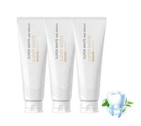 Whitening Toothpaste - Super White Toothpaste Bright Formula for Yellow Teeth & Tough Stains | Promotes the Natural Whitening of the Teeth Gentle Deep Cleaning Long-Lasting Fresh Breath (3PC)