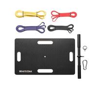 Whiteoak Training Platform: Complete Set with Resistance Bands and Exercise Bar, X3 in One Rubber Band and Isometric Exercise Station, Ground Plate