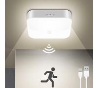 WhitePoplar - Rechargeable Closet Light with Motion Sensor, Battery Operated Rechargeable Cordless 500LM Motion Activated Light for Shower, Stairs, Hallway, Pantry, Porch,
