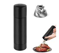 WhiteRhino Pepper Grinder Mill,Heavy Duty Manual Blade Premium Hand Metal Pepper Grinder,430 Stainless Steel Professional Grade Pepper Spice Mills with Adjustable with Top Button-Black