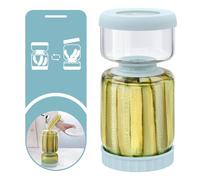 WhiteRhino Pickle Jar,Glass Container with Strainer,Olive Hourglass Upside Down Kimchi Jar for Jalapenos,Leakproof Airtight Lids and Refrigerator Dishwasher Safe (Blue/1350ML)