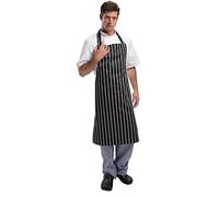 Whites Chefs Clothing Whites Bib Apron Butchers Stripe Black