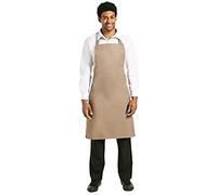 Whites Bib Apron Polycotton Tan Kitchen Cooking Chefs Catering Restaurant | Protects uniform during intense cooking shifts in busy restaurant and professional catering environments.