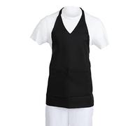 Whites Black V Neck Apron with Front Pocket - Adjustable Straps, Machine Washable for Professional Kitchens, Waitress, BBQ B128