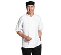 Whites Boston Unisex Short Sleeve Chefs Jacket, White, S / Small, Chefs Apparel, Double Breasted, Machine Washable, Embroidable, Chest Size: 36 - 38 inch / 92-97cm | B250-S