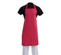 Whites Butchers Stripe Bib Apron Red/White