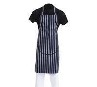 Whites Butchers Stripe Bib Apron with Pocket Blue/White