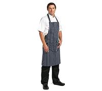 Whites Butchers Stripe Bib Apron with Pocket Blue/White - Professional Chef Apron Adjustable, Cooking, Kitchen, Bistro, Women, Men Aprons With Pocket A535