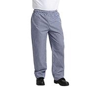 Whites Chefs Apparel B311-L Whites Vegas Chef Trousers, Large, Blue and White Check