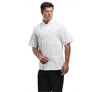 Whites Boston Unisex Short Sleeve Chefs Jacket, White, XS / X-Small, Chefs Apparel, Double Breasted, Machine Washable, Embroidable, Chest Size: 32 - 34 inch / 81-86cm | B250-XS