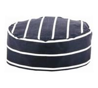 Whites Chefs Clothing A171 Butchers Stripe Chefs Skull Cap, One Size