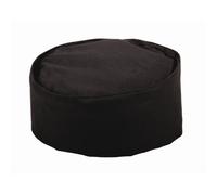 Whites Chefs Clothing A206-M Polycotton Chefs Skull Cap, Black, Medium