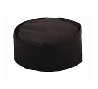 Whites Chefs Clothing A206-S Poly-Cotton Chefs Skull Cap, Black, Small