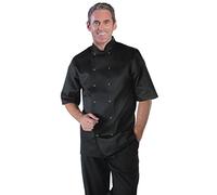 Whites Chefs Clothing A439-S Whites Vegas Poly-Cotton Short Sleeve Chefs Jacket, Black, Small