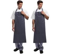 Whites Chefs Clothing A662 Whites Butchers Waist Apron with Navy Stripe, X-Large (Pack of 2)