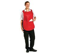 Whites Chefs Clothing B042 Polycotton Tabard with Pocket, One Size, Red