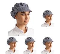 Whites Chefs Clothing B257 Poly-Cotton Peaked Hat, Blue and White Check, One Size