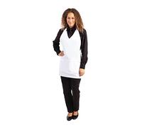 Whites Chefs Clothing BB138 Polycotton V Neck Service Apron, 838mm x 698mm, White
