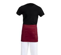 Whites Chefs Clothing BB177 Polycotton Short Bistro Apron, 373mm x 750mm, Burgundy