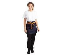 Whites Chefs Clothing BB465 Polycotton Southside Bistro Apron, 430mm x 700mm, Denim Blue/Tan