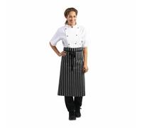 Whites Bistro Apron Black/White Butchers Stripe 900x800mm