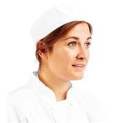 Whites Chefs Unisex Skull Cap Polycotton White - M