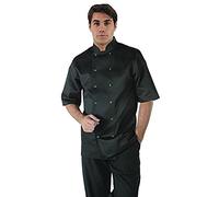 Whites Classic Chefs Clothing Vegas Chef Jacket Short Sleeve, Black, XL