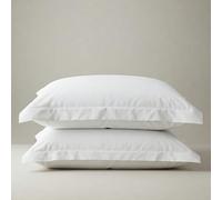 Whites of London | 100% Organic Cotton Percale Pillowcases | Luxury 200 Thread Count | Breathable & Crisp | Hand-Guided Embroidered Flange with Envelope | 2 Oxford Pillowcases (50 x 75 cm, White)