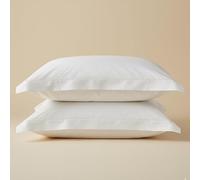 Whites of London | 100% Organic Cotton Pillowcases | 1000 Thread Count Ultra Luxury | GOTS-Certified Cotton | Hand-Guided Embroidery (2 Pillowcases, White)
