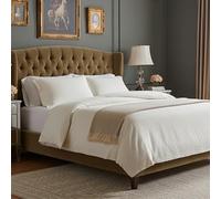 Whites of London | Luxury Linen Bedding Set | 100% French Linen | Ultra-Soft & Breathable | Hand Embroidered Pillowcase | 1 Duvet Cover & 2 Pillowcases (Super King, Ivory Pearl, Solid)