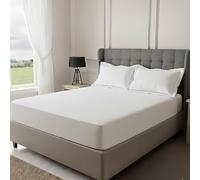 Whites of London | Luxury Linen Double Fitted Sheet | 100% French Flax Linen | Ultra-Soft, Hypoallergenic & Breathable | 40cm Deep Fitted Sheet (Double, White)