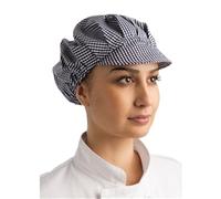 Whites Chefs Clothing B257 Poly-Cotton Peaked Hat, Blue and White Check, One Size