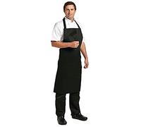 Whites Polycotton Bib Black Chefs Apron Kitchen Cooking Catering Long Ties