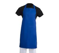 Whites Polycotton Long Bib Apron 711x965mm, Royal Blue, s | Machine washable fabric simplifies commercial kitchen care, offering full coverage protection for chefs and home cooks.